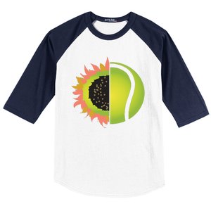 Tennis Flower Baseball Sleeve Shirt