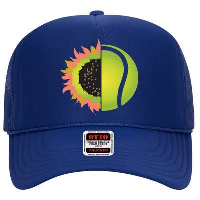 Tennis Flower High Crown Mesh Back Trucker Hat