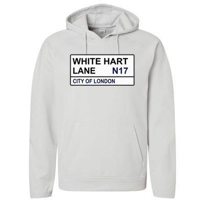 Tottenham Football Team White Hart Lane Street Sign Performance Fleece Hoodie