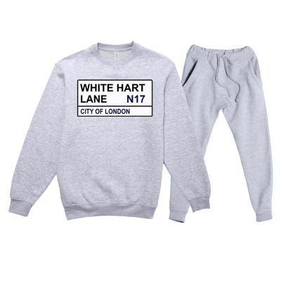 Tottenham Football Team White Hart Lane Street Sign Premium Crewneck Sweatsuit Set