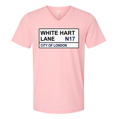 Tottenham Football Team White Hart Lane Street Sign V-Neck T-Shirt