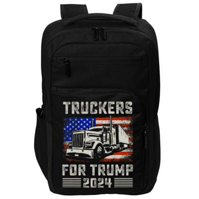 Truckers For Trump American Flag Trump 2024 Vintage Impact Tech Backpack