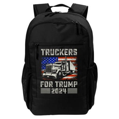 Truckers For Trump American Flag Trump 2024 Vintage Daily Commute Backpack