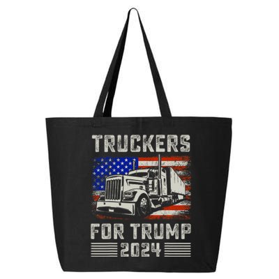 Truckers For Trump American Flag Trump 2024 Vintage 25L Jumbo Tote