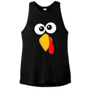 Turkey Face Thanksgiving Cute Chicken Face Ladies PosiCharge Tri-Blend Wicking Tank