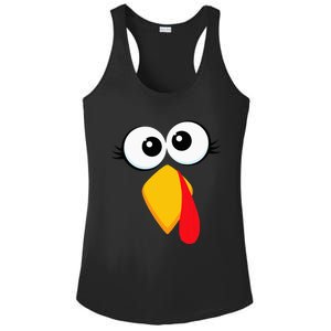 Turkey Face Thanksgiving Cute Chicken Face Ladies PosiCharge Competitor Racerback Tank