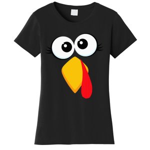 Turkey Face Thanksgiving Cute Chicken Face Women's T-Shirt