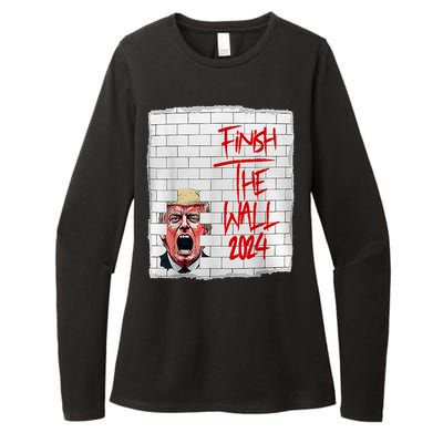 Trump Finish The Wall 2024 Womens CVC Long Sleeve Shirt