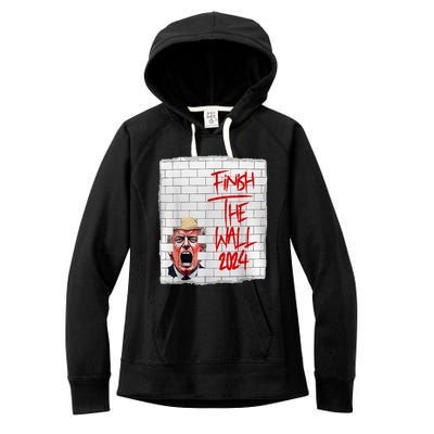 Trump Finish The Wall 2024 Women's Fleece Hoodie