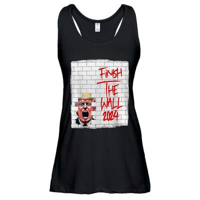 Trump Finish The Wall 2024 Ladies Essential Flowy Tank