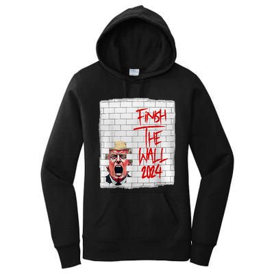 Trump Finish The Wall 2024 Women's Pullover Hoodie