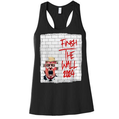 Trump Finish The Wall 2024 Women's Racerback Tank