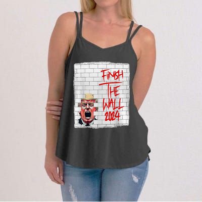 Trump Finish The Wall 2024 Women's Strappy Tank