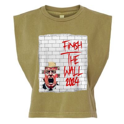 Trump Finish The Wall 2024 Garment-Dyed Women's Muscle Tee