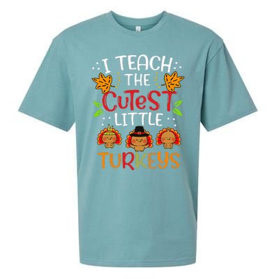 Thanksgiving For Teachers I Teach The Cutest Little Turkeys Sueded Cloud Jersey T-Shirt