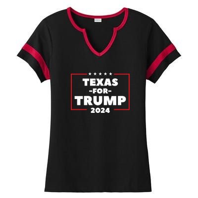 Texas For Trump 2024 Ladies Halftime Notch Neck Tee