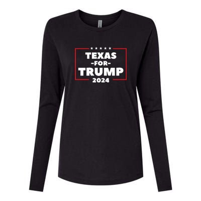 Texas For Trump 2024 Womens Cotton Relaxed Long Sleeve T-Shirt