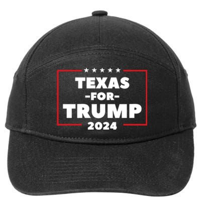 Texas For Trump 2024 7-Panel Snapback Hat