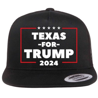 Texas For Trump 2024 Flat Bill Trucker Hat