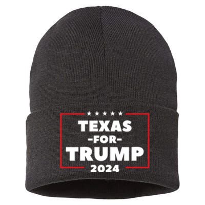 Texas For Trump 2024 Sustainable Knit Beanie