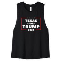 Texas For Trump 2024 Women's Racerback Cropped Tank