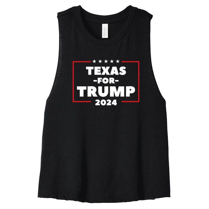 Texas For Trump 2024 Women's Racerback Cropped Tank