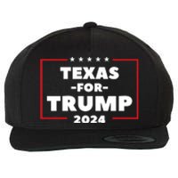 Texas For Trump 2024 Wool Snapback Cap