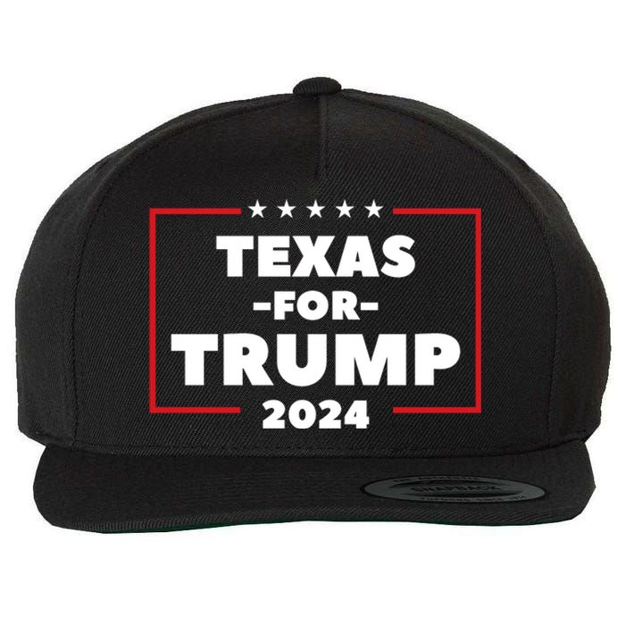 Texas For Trump 2024 Wool Snapback Cap