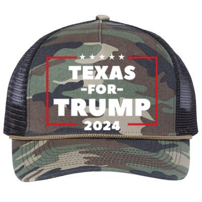 Texas For Trump 2024 Retro Rope Trucker Hat Cap