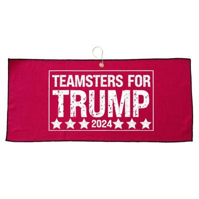 Teamsters For Trump 2024 Large Microfiber Waffle Golf Towel