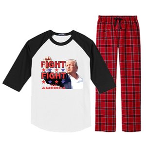 Trump Fight Trump Shooting Fight Trump Attempted Assassination Raglan Sleeve Pajama Set