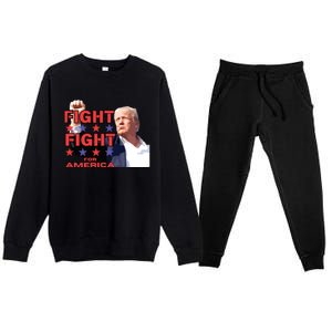 Trump Fight Trump Shooting Fight Trump Attempted Assassination Premium Crewneck Sweatsuit Set