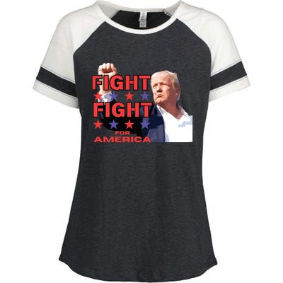 Trump Fight Trump Shooting Fight Trump Attempted Assassination Enza Ladies Jersey Colorblock Tee