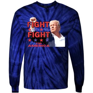 Trump Fight Trump Shooting Fight Trump Attempted Assassination Tie-Dye Long Sleeve Shirt