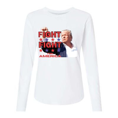 Trump Fight Trump Shooting Fight Trump Attempted Assassination Womens Cotton Relaxed Long Sleeve T-Shirt