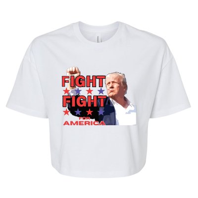 Trump Fight Trump Shooting Fight Trump Attempted Assassination Bella+Canvas Jersey Crop Tee