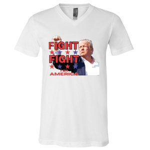 Trump Fight Trump Shooting Fight Trump Attempted Assassination V-Neck T-Shirt