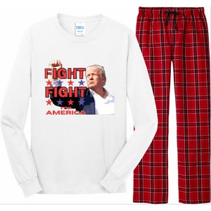 Trump Fight Trump Shooting Fight Trump Attempted Assassination Long Sleeve Pajama Set