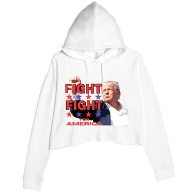 Trump Fight Trump Shooting Fight Trump Attempted Assassination Crop Fleece Hoodie