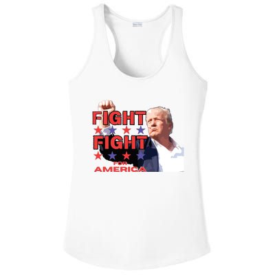 Trump Fight Trump Shooting Fight Trump Attempted Assassination Ladies PosiCharge Competitor Racerback Tank