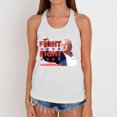 Trump Fight Trump Shooting Fight Trump Attempted Assassination Women's Knotted Racerback Tank