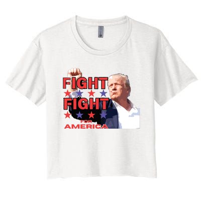 Trump Fight Trump Shooting Fight Trump Attempted Assassination Women's Crop Top Tee