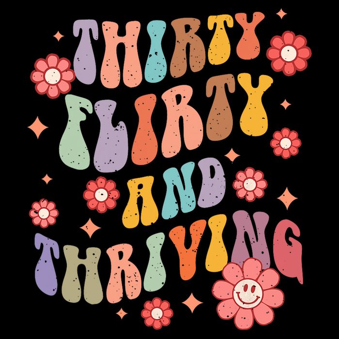 Thirty Flirty & Thriving Groovy 30th Birthday Retro 30 Years Impact Tech Backpack