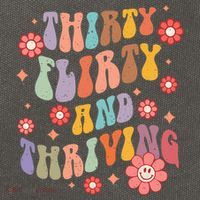 Thirty Flirty & Thriving Groovy 30th Birthday Retro 30 Years Cotton Canvas Backpack