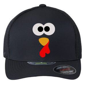 Turkey Face Thanksgiving Matching Family Costume Autumn Flexfit Unipanel Trucker Cap