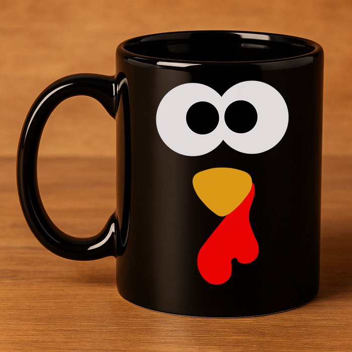 Turkey Face Thanksgiving Matching Family Costume Autumn 11oz C Handle Ceramic Mug