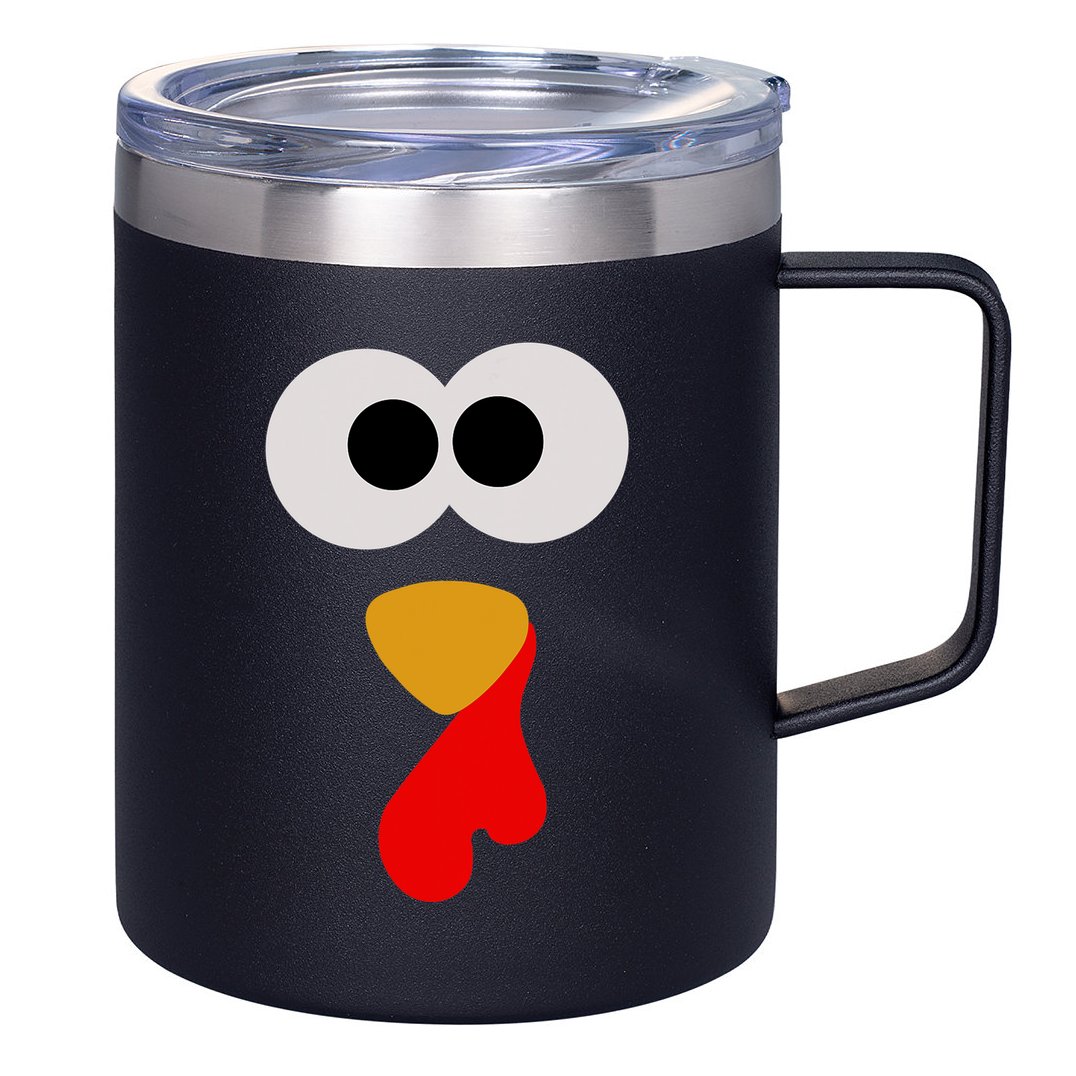 Turkey Face Thanksgiving Matching Family Costume Autumn 12oz Stainless Steel Coffee Mug