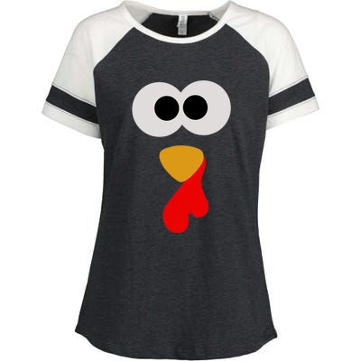 Turkey Face Thanksgiving Matching Family Costume Autumn Enza Ladies Jersey Colorblock Tee