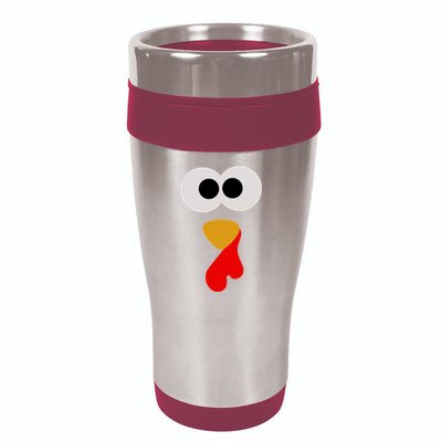 Turkey Face Thanksgiving Matching Family Costume Autumn 16oz Travel Tumbler