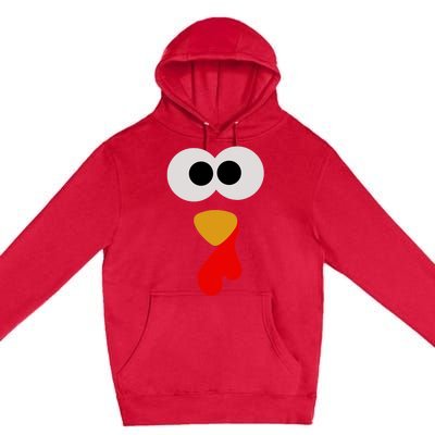 Turkey Face Thanksgiving Matching Family Costume Autumn Premium Pullover Hoodie